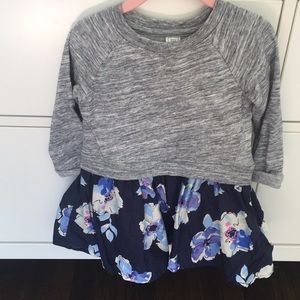 Grey/Navy Floral Dress